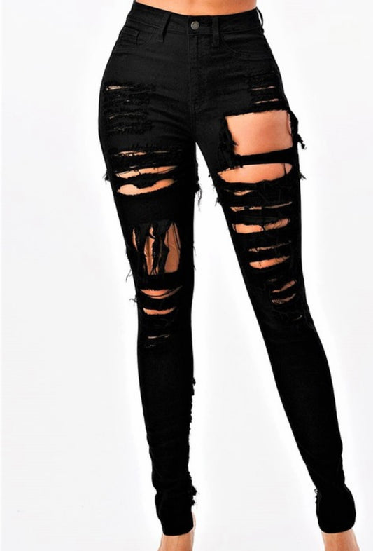 Distressed Jeans (Black)