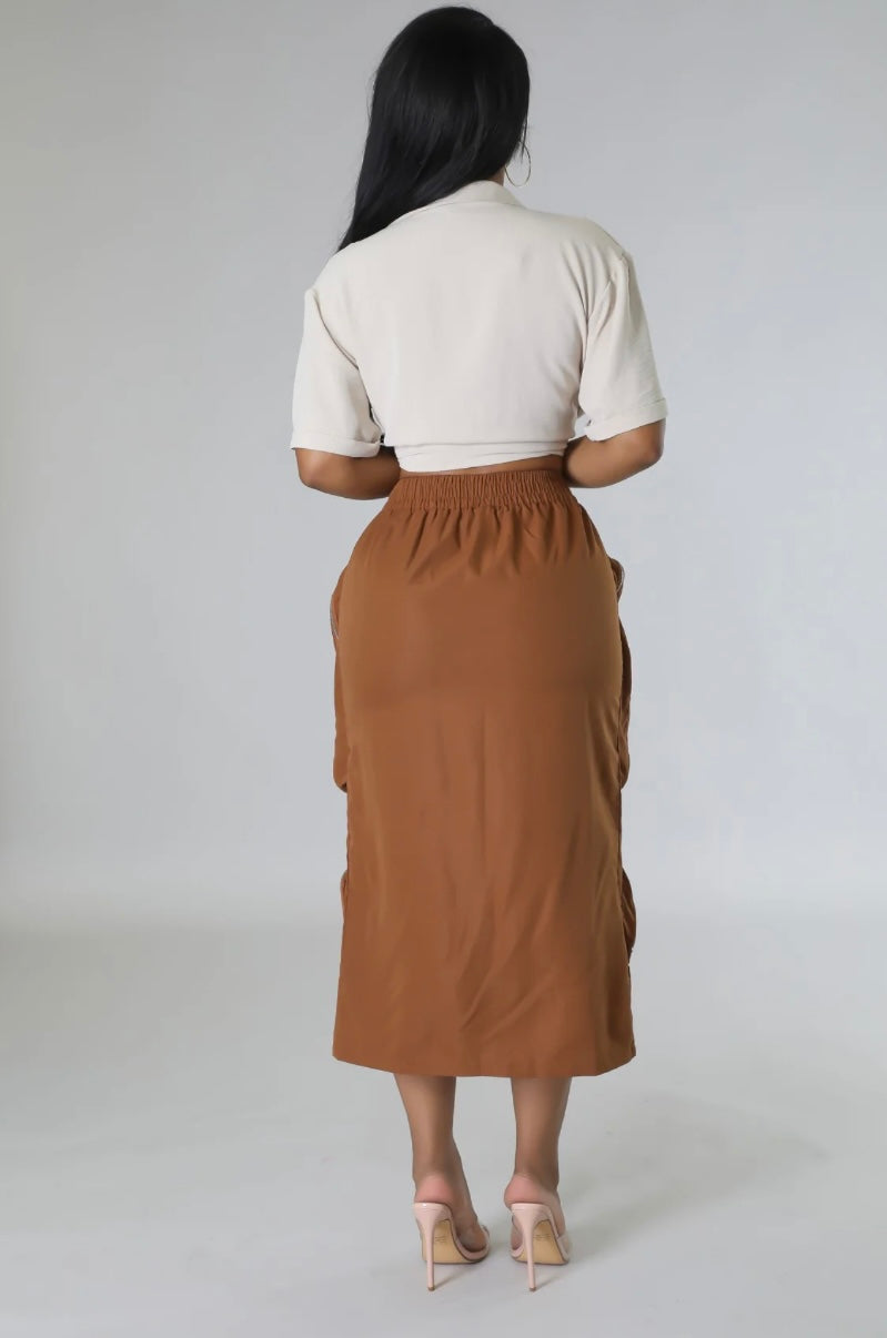 Cargo Skirt (Brown)