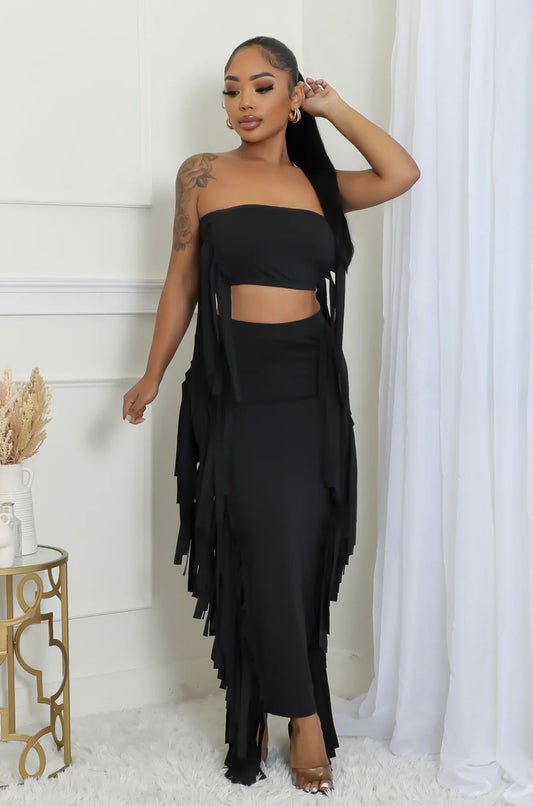 Fringe Skirt Set